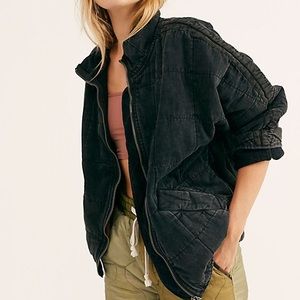 NEW Free People Black Dolman Quilted Jacket Small